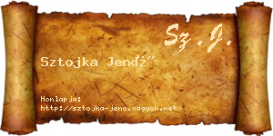 Sztojka Jenő névjegykártya
